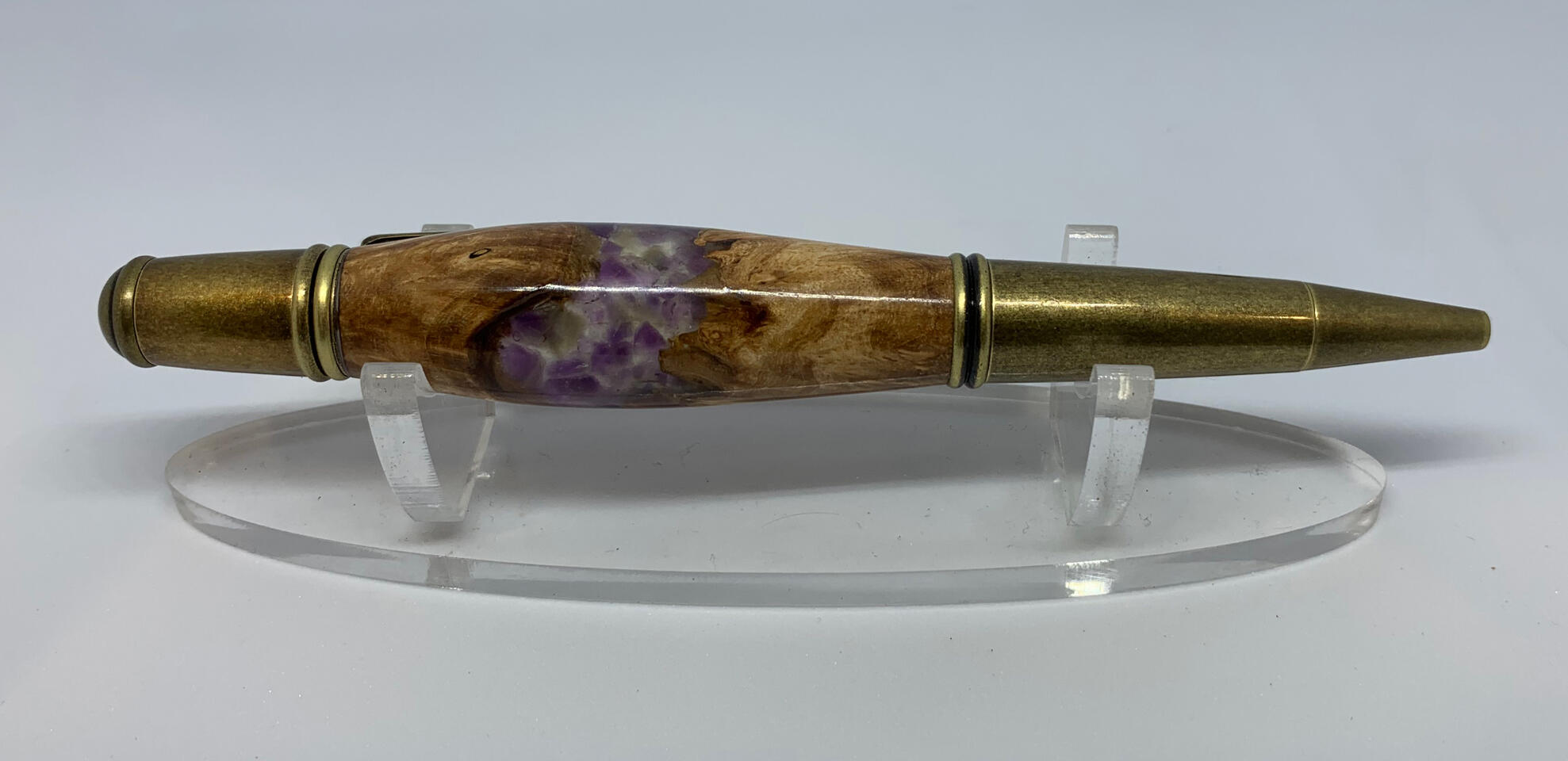 Amethyst and Maple on Antique Brass
